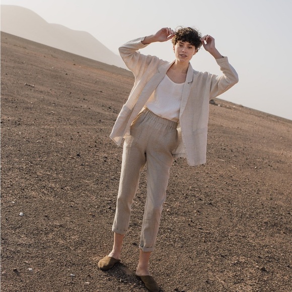 Not Perfect Linen blue Genova pants, size 6 - Picture 3 of 10